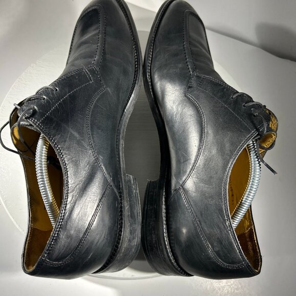 Cole Haan Eaton Mens Size 12 M Dress Shoes Leather Oxford Black Apron Square Toe - Picture 6 of 11